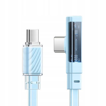 MCDODO KABEL USB-C KĄTOWY SZYBKIE ŁADOWANIE USB TYP C 3A 65W NIEBIESKI 2M