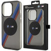 Etui BMW BMHMP14LHDTK na iPhone 14 Pro - szare Tricolor Stripes MagSafe