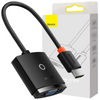 Baseus Lite Series przejściówka adapter HDMI do VGA + mini jack 3,5mm / zasilanie micro USB czarny (WKQX010101)