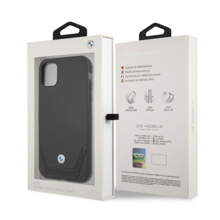 Etui BMW BMHCN61RSWPK iPhone 11 6,1" / Xr czarny/black hardcase Leather Perforate