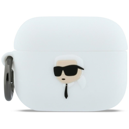 Etui Karl Lagerfeld Silicone Karl Head 3D do AirPods Pro 3 biały