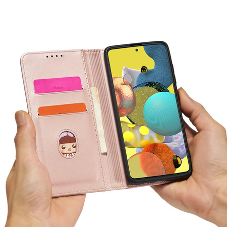 Magnet Card Case etui do Xiaomi Redmi Note 11 Pro pokrowiec portfel na karty kartę podstawka różowy