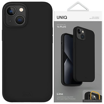 Etui Uniq Lino na iPhone 14 Plus - czarne