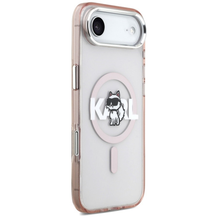 Etui Karl Lagerfeld IML Choupette Sketch Logo MagSafe do iPhone Air różowy