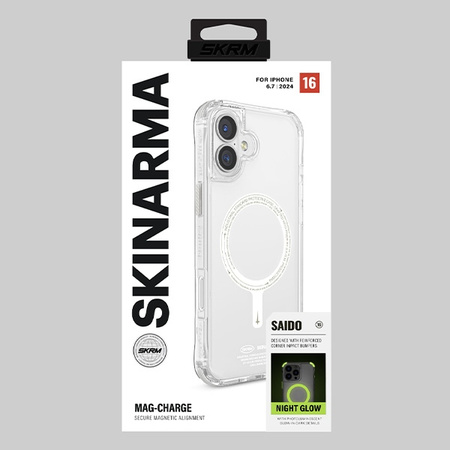 Skinarma etui Saido iPhone 16 Plus 6.7 Magnetic Charging zielony/green (niteglow)