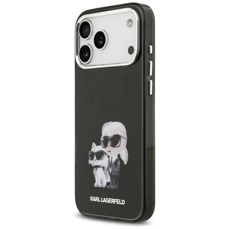 Etui Karl Lagerfeld IML Aquarelle Karl & Choupette & Logo MagSafe do iPhone 17 Pro czarny