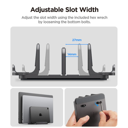 SPIGEN LD208S4 VERTICAL LAPTOP STAND SPACE GREY