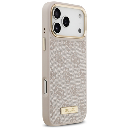 Etui Guess 4G Logo Plate MagSafe do      iPhone 17 Pro Max różowy