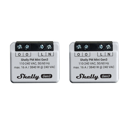 SHELLY ZESTAW 2 STEROWNIKÓW PM MINI GEN3 DO WiFi BLUETOOTH AUTOMATYZACJA