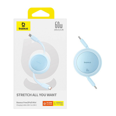 BASEUS KABEL USB-C DO USB-C 60W DO SAMOCHODU TELEFONU 1M SZYBKIE ŁADOWANIE