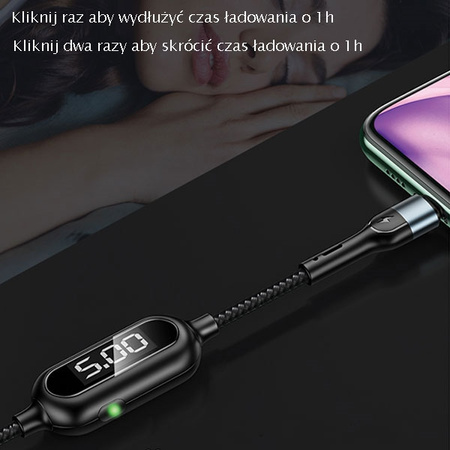 USAMS KABEL PLECIONY DO LIGHTNING 1,2M DO IPHONE IPAD 2A LED SZYBKIE