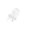 Dudao ładowarka sieciowa wtyczka UK (Wielka Brytania) 2xUSB-A 2.4A biała + kabel USB-A - USB-C biały