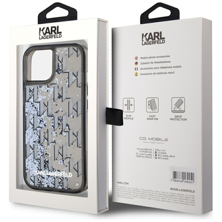 KARL LAGERFELD ETUI LIQUIDE GLITTER MONOGRAM GRADIENT DO IPHONE 15 OCHRONNE