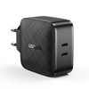 Ugreen ładowarka sieciowa 2x USB Typ C 66W Power Delivery 3.0 Quick Charge 4.0+ czarny (CD216)