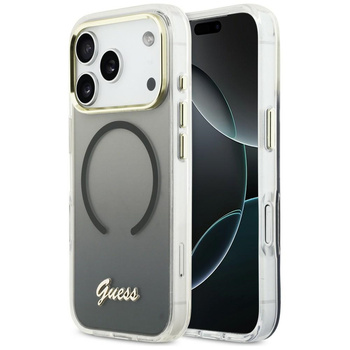 Etui Guess IML Gradient Script Metal     MagSafe do iPhone 17 Pro Max czarny