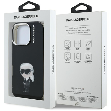 Etui Karl Lagerfeld IML Aquarelle Karl   & Logo MagSafe do iPhone 16 Pro czarny
