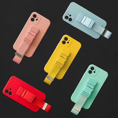 Rope case żelowe etui ze smyczą łańcuszkiem torebka smycz Xiaomi Redmi Note 10 5G / Poco M3 Pro ciemnozielony