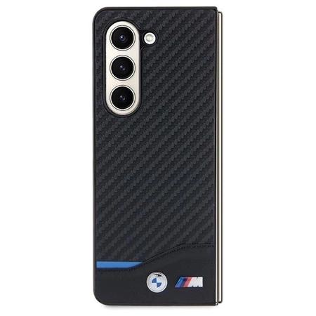 Etui BMW Leather Carbon na Samsung Galaxy Z Fold 5 - czarne