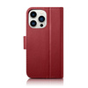 iCarer Wallet Case 2in1 etui iPhone 14 Pro skórzany pokrowiec z klapką Anti-RFID czerwony (WMI14220726-RD)