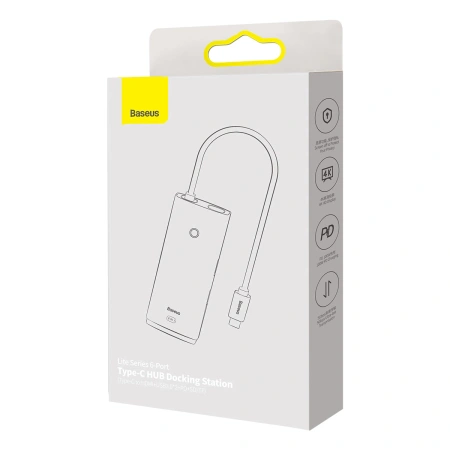 BASEUS LITE SERIES HUB USB C 2X USB 3.0 PD HDMI 1.4 SD TF DO LAPTOP TELEFON