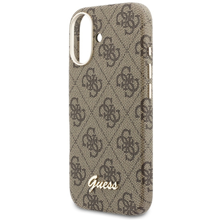Etui Guess 4G Script MagSafe do iPhone   17 brązowy