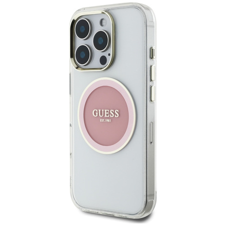 GUESS ETUI POKROWIEC MAGNETYCZNY DO MAGSAFE IPHONE 16 PRO LOGO METALOWE
