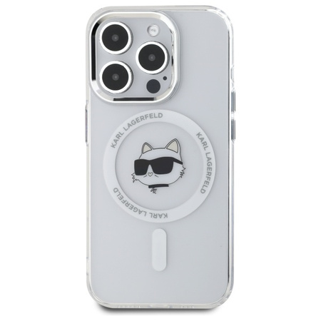 KARL LAGERFELD CASE DO IPHONE 15 PRO 6.1 DO MAGSAFE Z METALOWYM CHOUPETTE