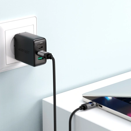 ACEFAST KABEL USB-C DO USB-C Z WYŚWIETLACZEM 66W 1.2M DO ŁADOWANIA S10 S20