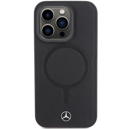 Etui Mercedes Smooth Leather MagSafe do iPhone 15 Pro - czarne