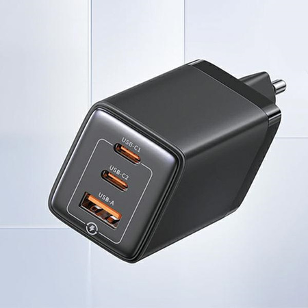 USAMS ADAPTER SIECIOWY 2XUSB-C 65W DO MAGSAFE PD3.0 QC3.0 SZYBKIE ŁADOWANIE