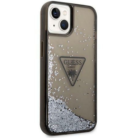 Guess GUHCP14SLFCTPK iPhone 14 6,1" czarny/black hardcase Liquid Glitter Palm Collection