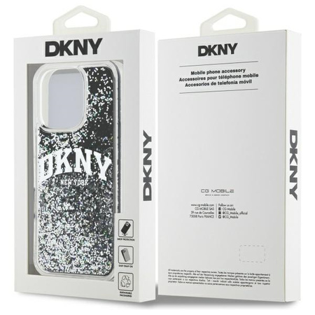 DKNY ETUI DO IPHONE 16 PRO HARDCASE LIQUID GLITTER ARCH LOGO ZABEZPIECZENIE