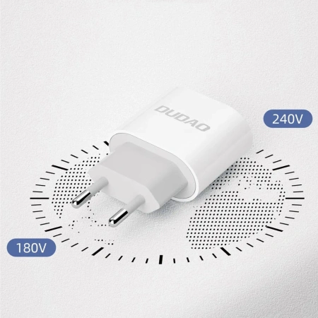 DUDAO ŁADOWARKA SIECIOWA PD 20W USB-C DO TELEFONÓW IPHONE 12 13 14 Z KABLEM