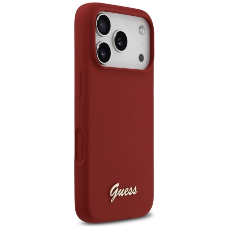 GUESS ETUI SILICONE SCRIPT METAL LOGO DO IPHONE 17 PRO MAGSAFE POKROWIEC