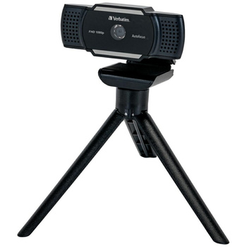 Verbatim Kamera internetowa z mikrofonemFull HD 1080p AWC-01 czarny/black 49578