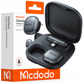 MCDODO MIKROFON BEZPRZEWODOWY KRAWATOWY Z AI DO TELEFONU USB-C LIGHTNING