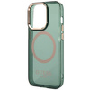 Etui Guess GUHMP14XHTCMA na iPhone 14 Pro Max zielony/khaki Gold Outline Translucent MagSafe