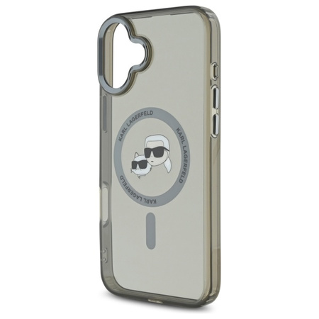 Karl Lagerfeld KLHMP16SHLSKCK iPhone 6.1" czarny/black hardcase IML Metal Karl&Choupette Head MagSafe
