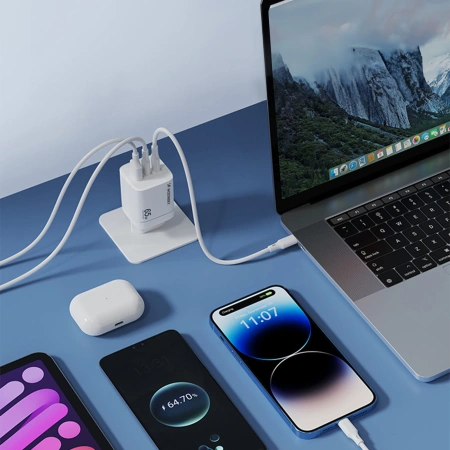WOZINSKY ŁADOWARKA 65W SIECIOWA 2X USB-C DO TELEFONÓW I URZĄDZEŃ MOBILNYCH
