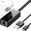 Ugreen zewnętrzna karta sieciowa micro USB 100Mbps do Chromecast 1m czarny (30985)