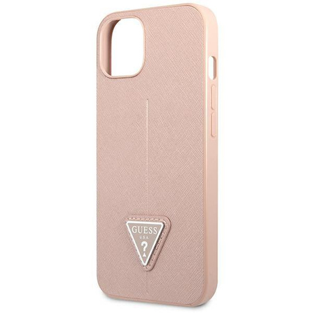 Guess GUHCP14SPSATLP iPhone 14 6,1" różowy/pink hardcase SaffianoTriangle Logo