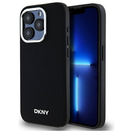 DKNY CASE DO IPHONE 15 PRO MAX 6.7 DO MAGSAFE PLAIN LOGO Z METALOWYM LOGO
