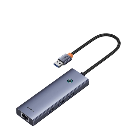 BASEUS HUB USB-A 4W1 DO LAPTOPA PC 3 X USB-A 3.0 RJ45 ZŁĄCZE SZYB