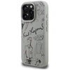 Etui Karl Lagerfeld Grained Pattern & Logo MagSafe do iPhone 16 Pro Max szary