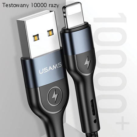 USAMS KABEL PLECIONY DO LIGHTNING 1,2M DO IPHONE IPAD 2A LED SZYBKIE