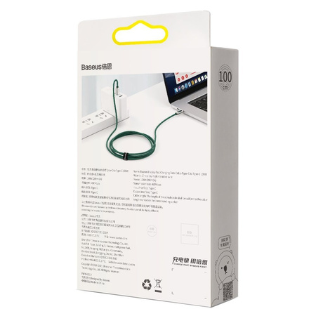 Baseus kabel USB Typ C - USB Typ C 100 W (20 V / 5 A) 1 m Power Delivery z wyświetlaczem ekranem miernik mocy czarny (CATSK-B01)