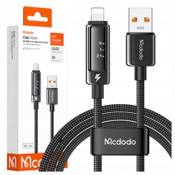 MCDODO KABEL USB-A LIGHTNING SZYBKIE ŁADOWANIE DO APPLE IPHONE 3A 1M OLED
