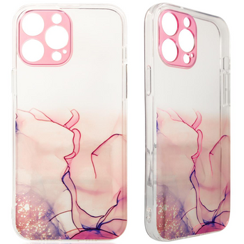 Marble Case etui do Samsung Galaxy A12 5G żelowy pokrowiec marmur różowy