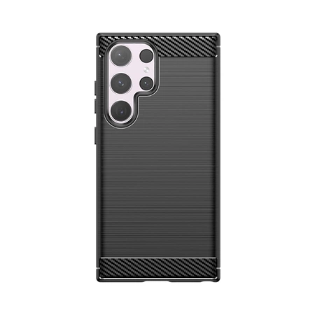 Etui Carbon Case do Samsung Galaxy S24 Ultra elastyczny silikonowy karbonowy pokrowiec - czarny