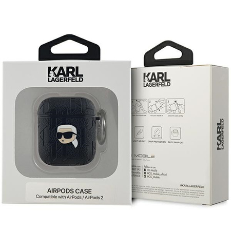 KARL LAGERFELD POKROWIEC KLA2PGKIPK DO AIRPODS 1 2 MONOGRAM KARL HEAD